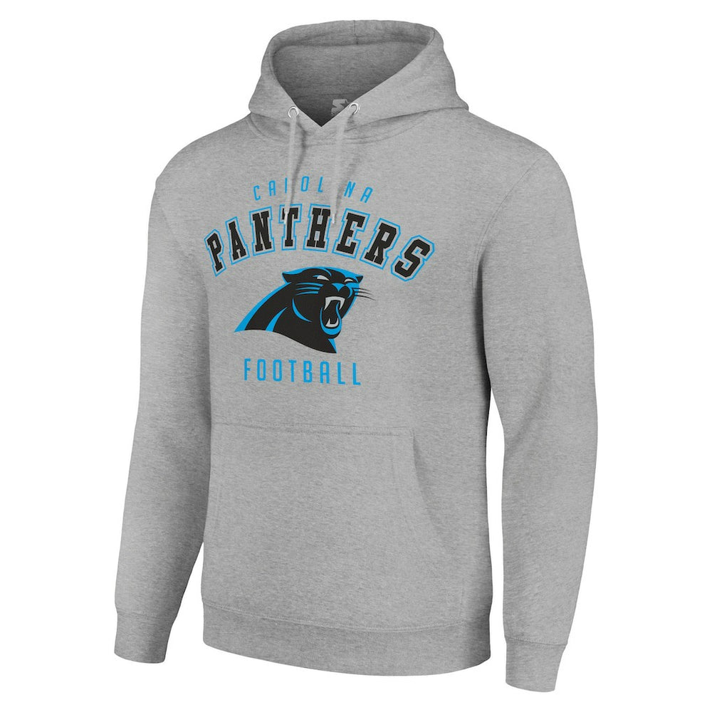 Carolina Panthers Starter Unisex Logo Pullover Hoodie Heather Gray