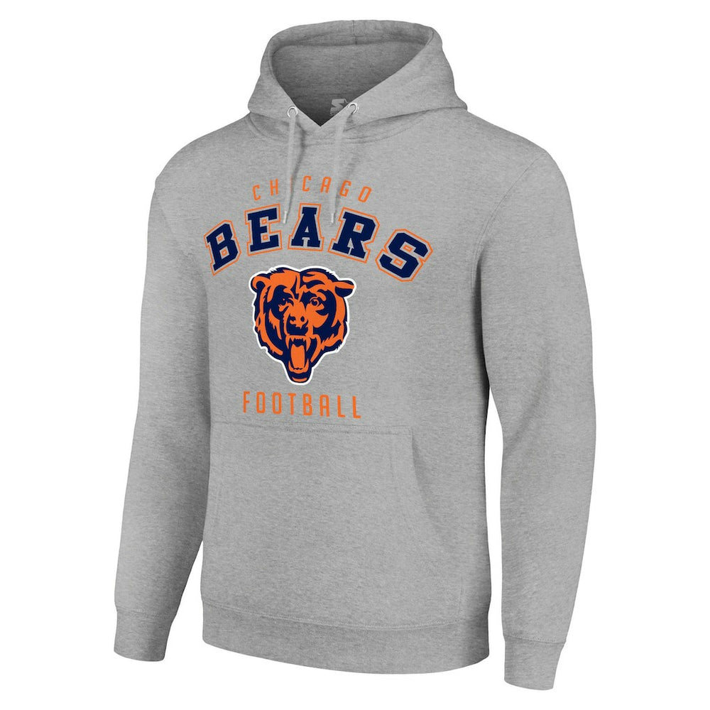 Chicago Bears Starter Unisex Logo Pullover Hoodie Heather Gray