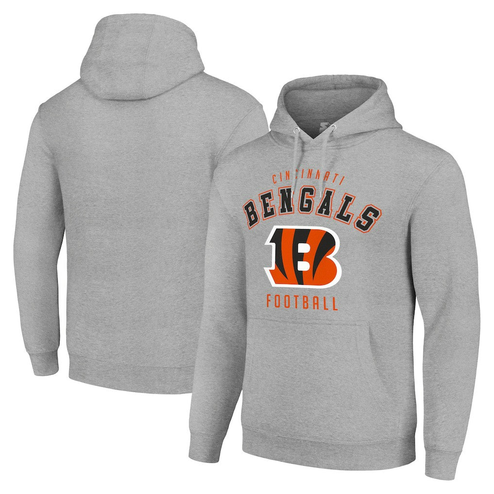 Cincinnati Bengals Starter Unisex Logo Pullover Hoodie Heather Gray
