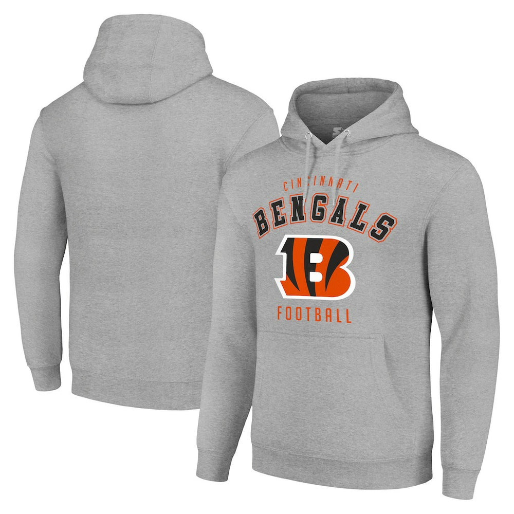 Cincinnati Bengals Starter Unisex Logo Pullover Hoodie Heather Gray