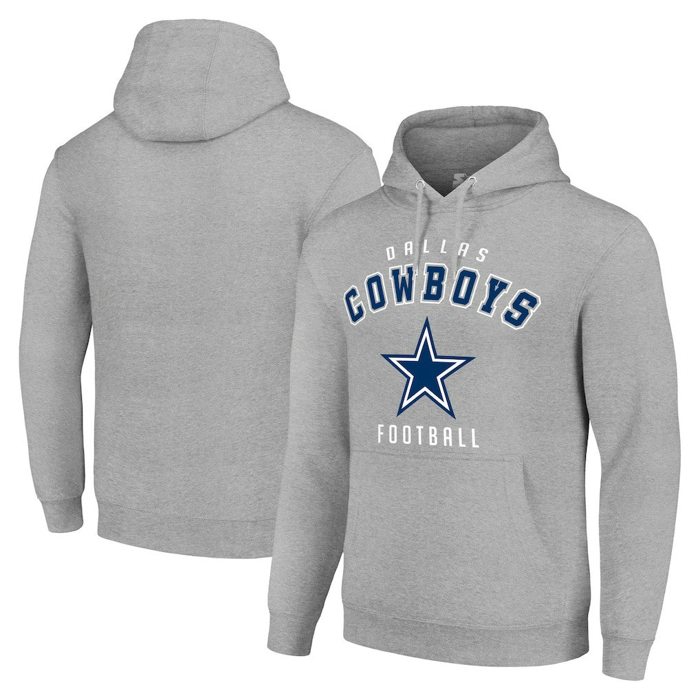 Dallas Cowboys Starter Unisex Logo Pullover Hoodie Heather Gray