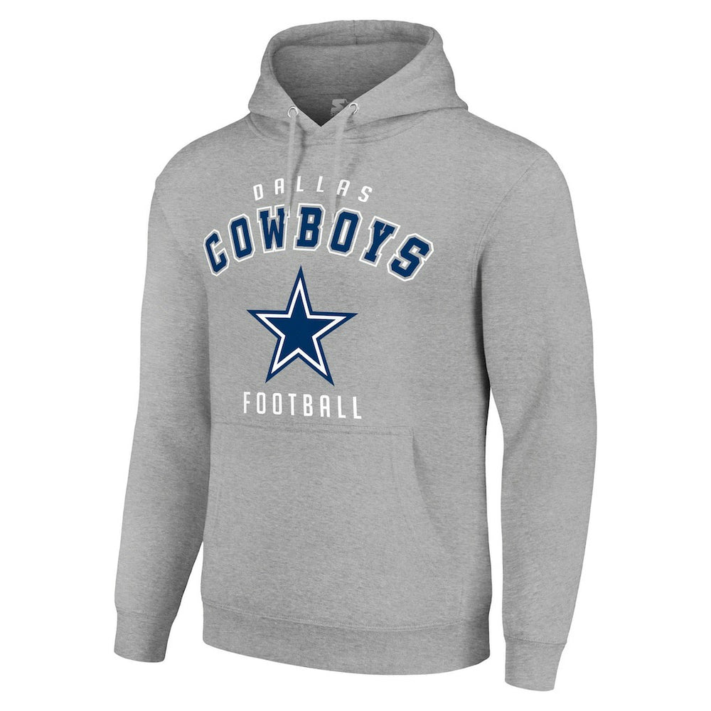 Dallas Cowboys Starter Unisex Logo Pullover Hoodie Heather Gray