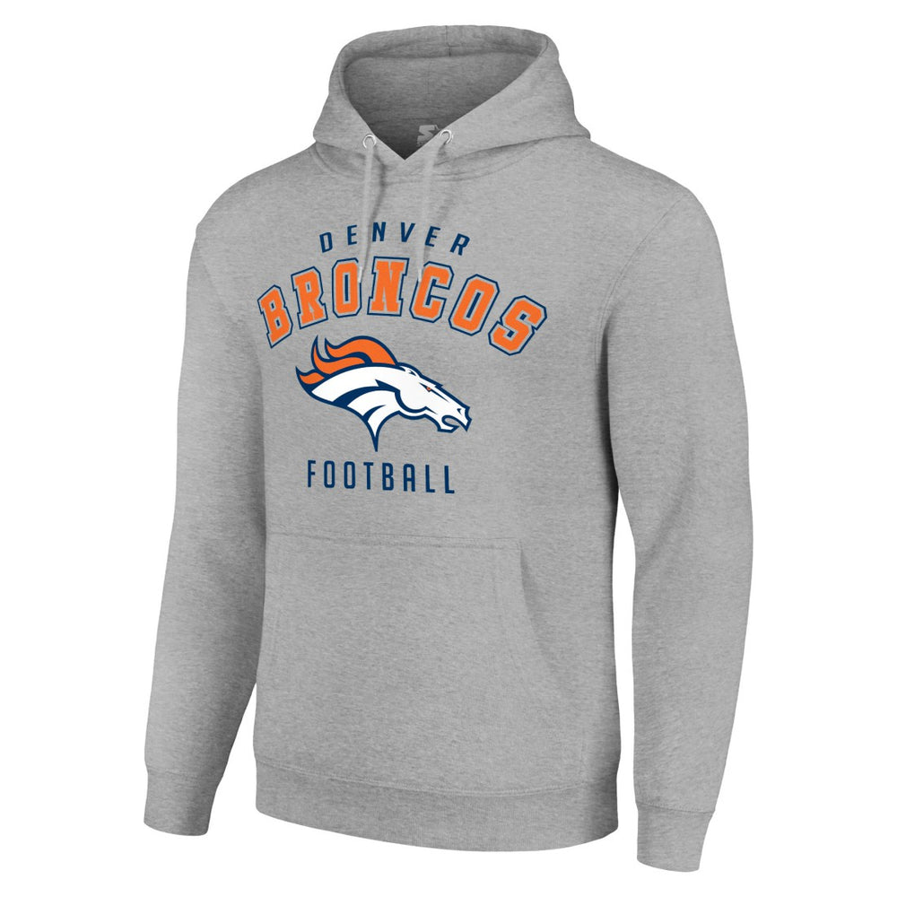 Denver Broncos Starter Unisex Logo Pullover Hoodie Heather Gray