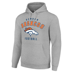 Denver Broncos Starter Unisex Logo Pullover Hoodie Heather Gray