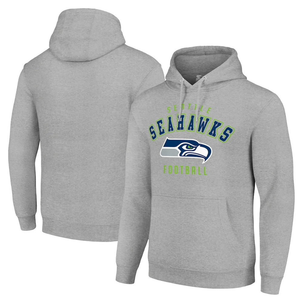 Seattle Seahawks Starter Unisex Logo Pullover Hoodie Heather Gray