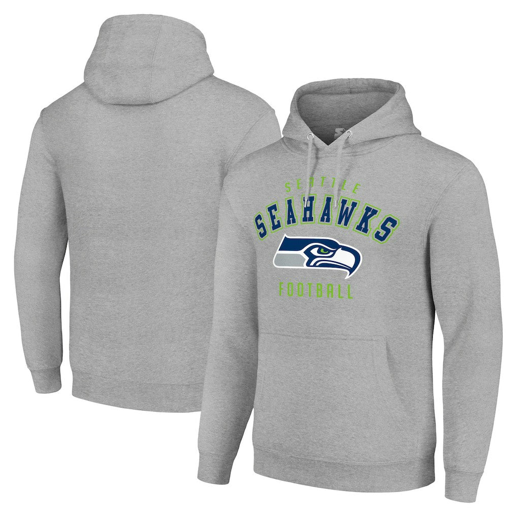 Seattle Seahawks Starter Unisex Logo Pullover Hoodie Heather Gray
