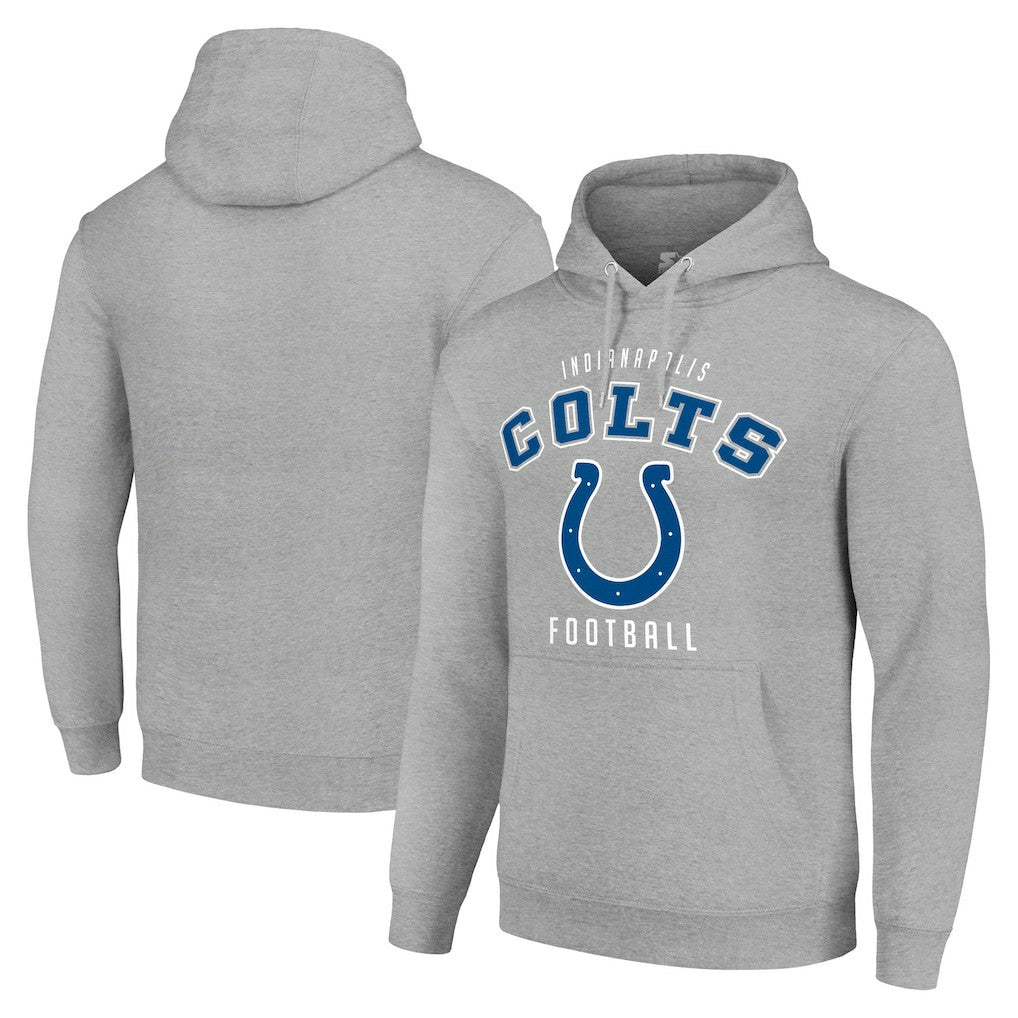 Indianapolis Colts Starter Unisex Logo Pullover Hoodie Heather Gray