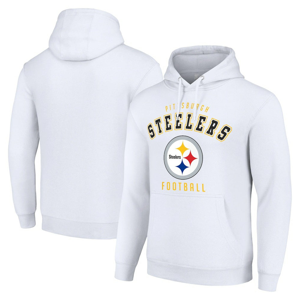 Pittsburgh Steelers Starter Unisex Logo Pullover Hoodie White