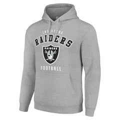 Las Vegas Raiders Starter Unisex Logo Pullover Hoodie Heather Gray