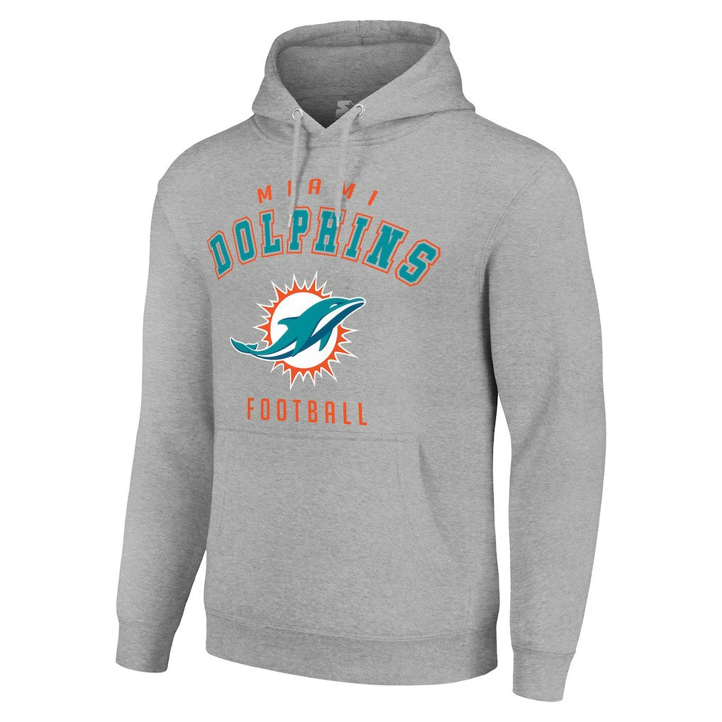 Miami Dolphins Starter Unisex Logo Pullover Hoodie Heather Gray