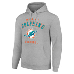 Miami Dolphins Starter Unisex Logo Pullover Hoodie Heather Gray