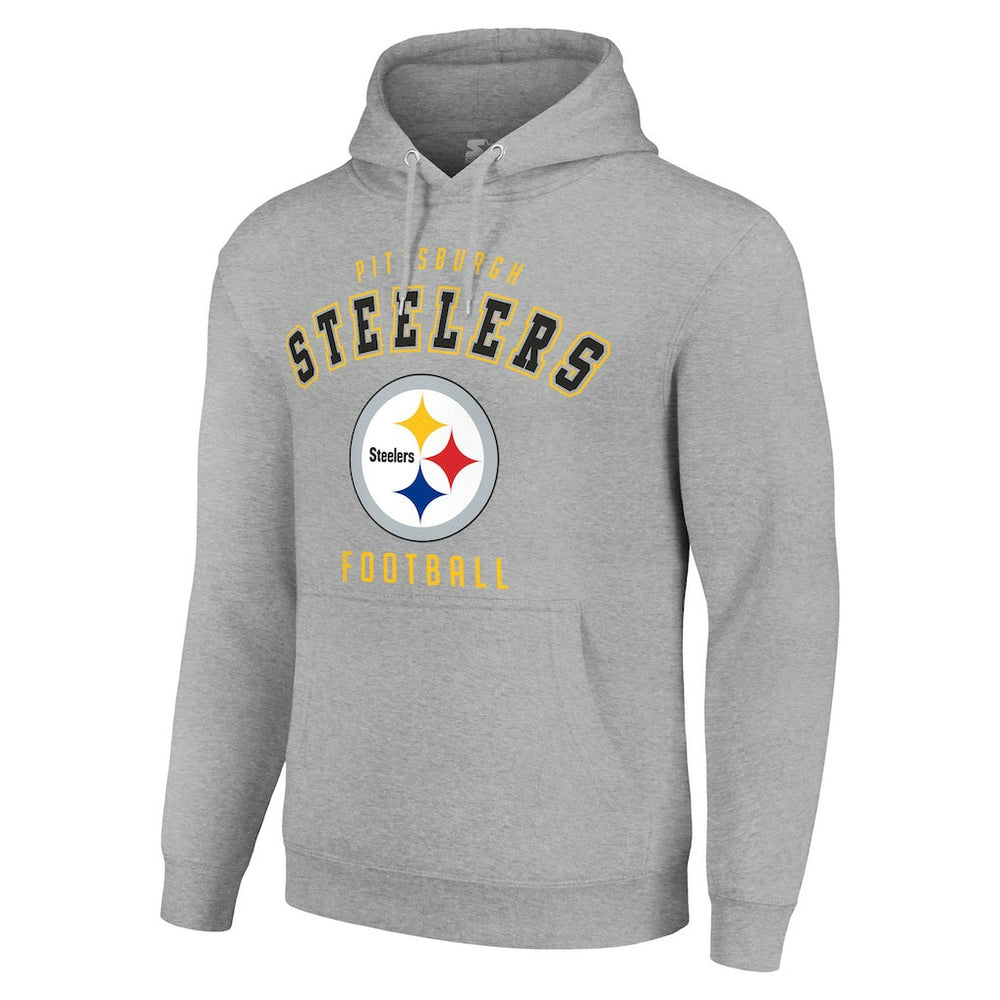 Pittsburgh Steelers Starter Unisex Logo Pullover Hoodie Heather Gray