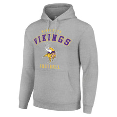 Minnesota Vikings Starter Unisex Logo Pullover Hoodie Heather Gray