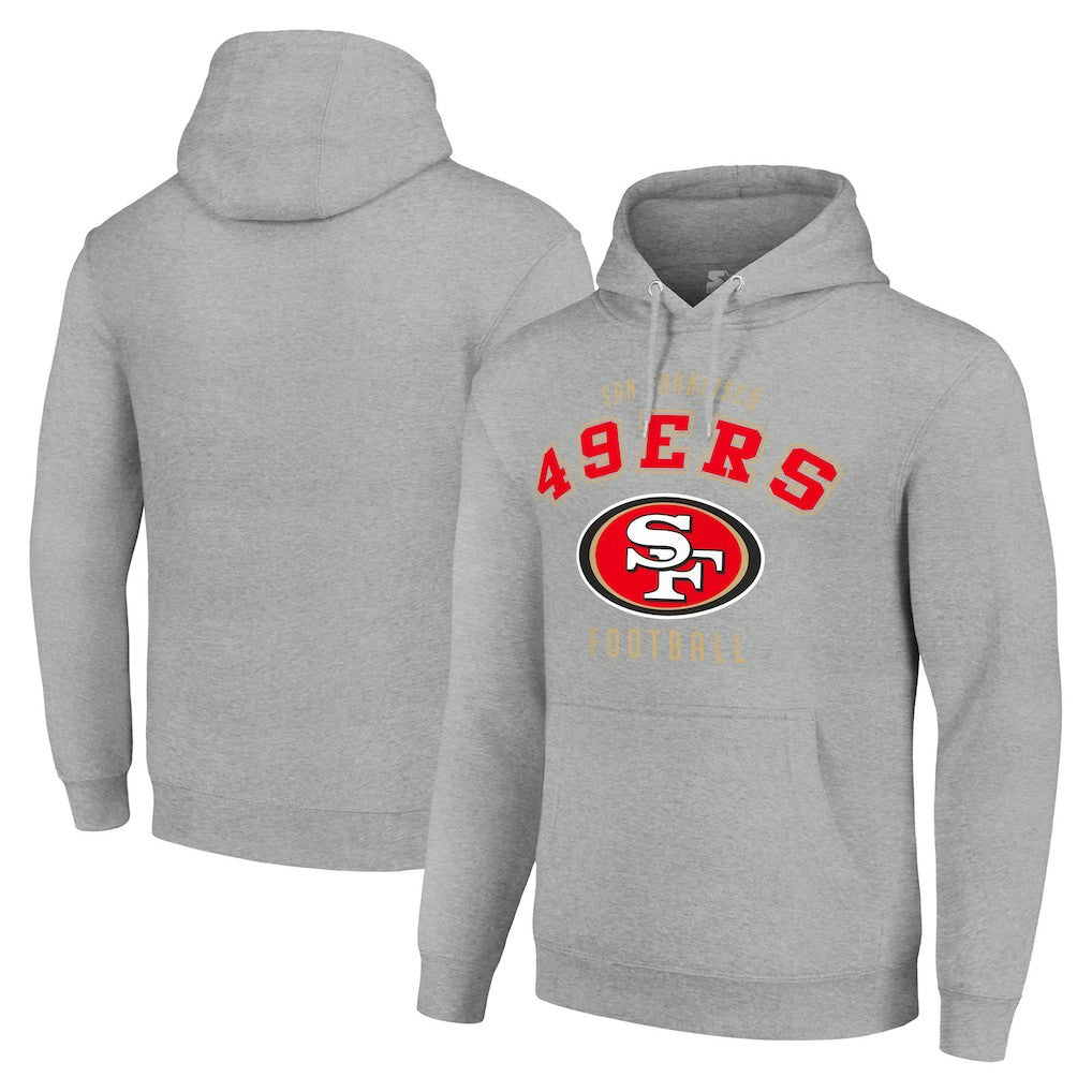 San Francisco 49ers Starter Unisex Logo Pullover Hoodie Heather Gray