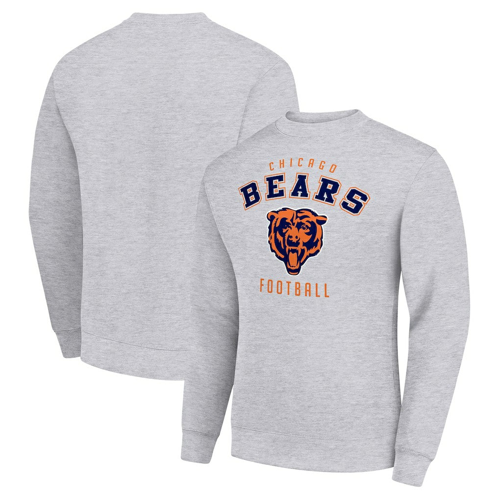 Chicago Bears Starter Team Logo Pullover Sweatshirt Heather Gray