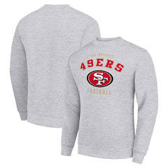 San Francisco 49ers Starter Team Logo Pullover Sweatshirt Heather Gray