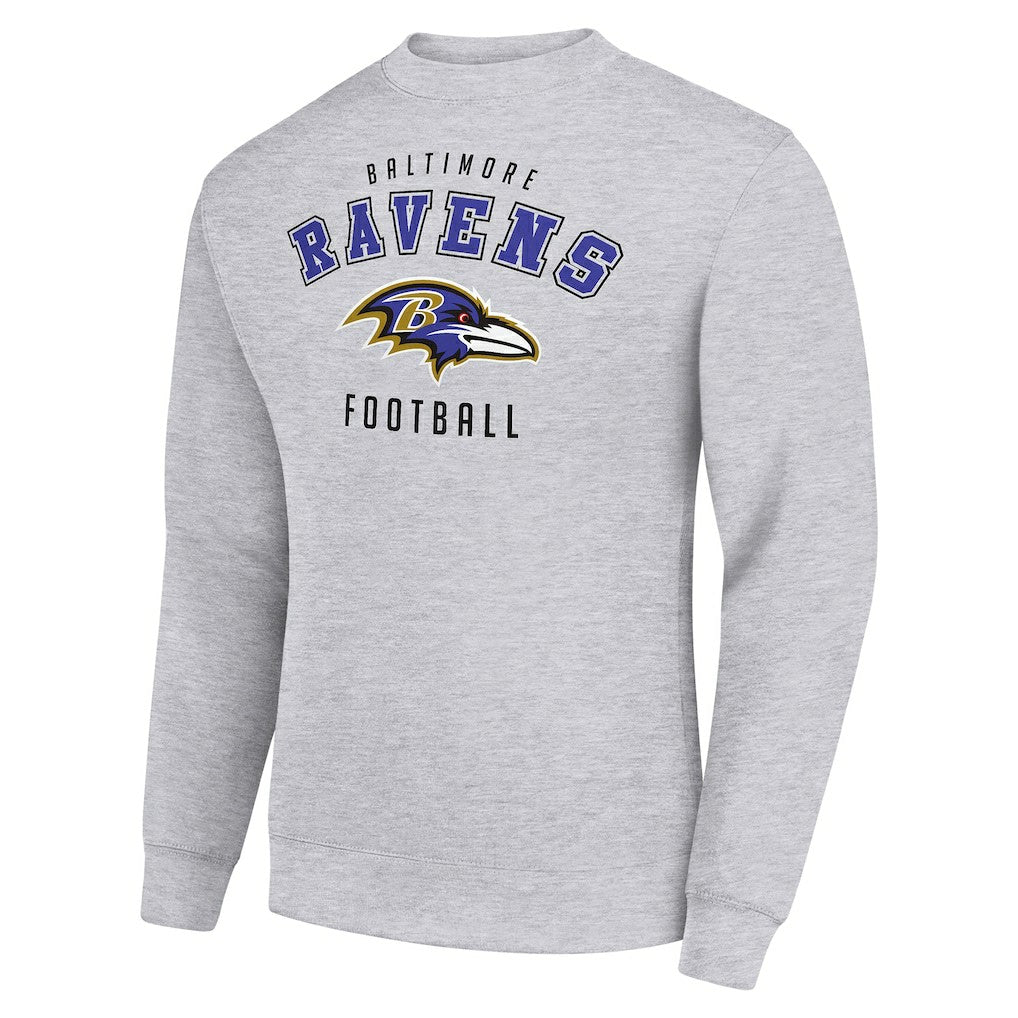 Baltimore Ravens Starter Team Logo Pullover Sweatshirt Heather Gray