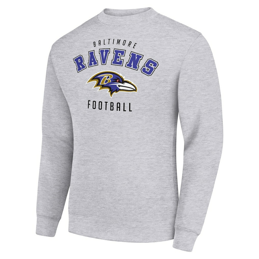 Baltimore Ravens Starter Team Logo Pullover Sweatshirt Heather Gray
