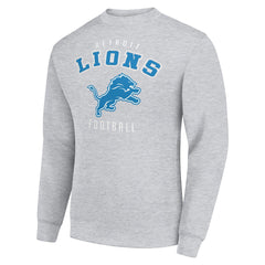 Detroit Lions Starter Team Logo Pullover Sweatshirt Heather Gray