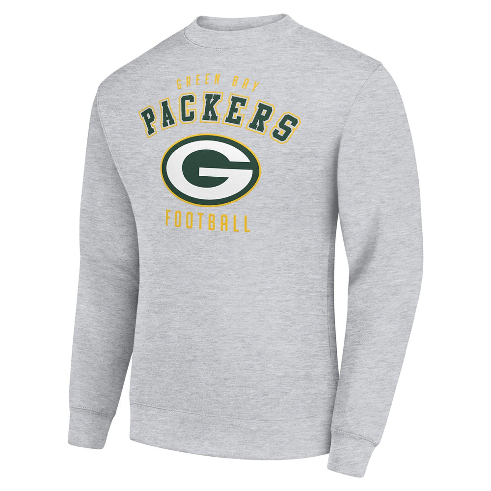 Green Bay Packers Starter Team Logo Pullover Sweatshirt Heather Gray