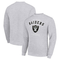 Las Vegas Raiders Starter Team Logo Pullover Sweatshirt Heather Gray