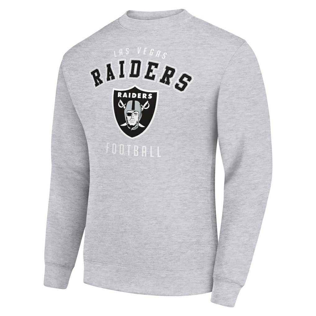 Las Vegas Raiders Starter Team Logo Pullover Sweatshirt Heather Gray