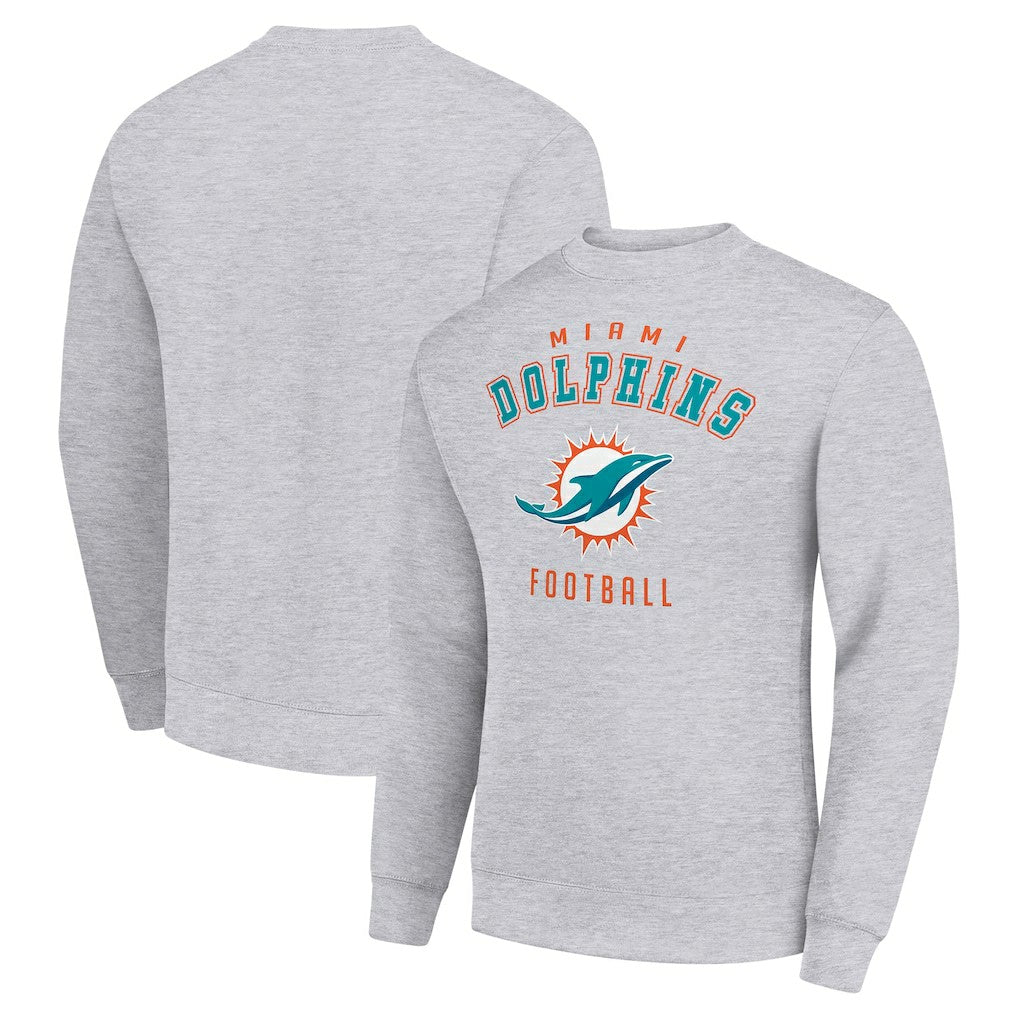 Miami Dolphins Starter Team Logo Pullover Sweatshirt Heather Gray