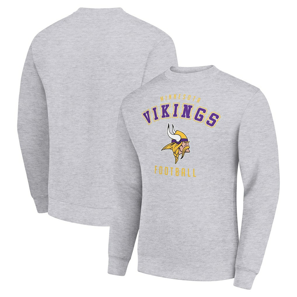 Minnesota Vikings Starter Team Logo Pullover Sweatshirt Heather Gray