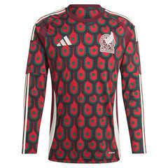 Mexico National Team 2024 Home Replica Long Sleeve Jersey Burgundy