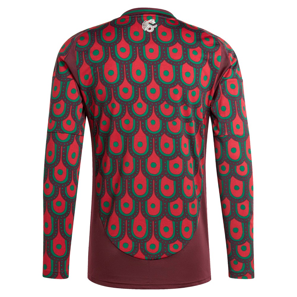 Mexico National Team 2024 Home Replica Long Sleeve Jersey Burgundy