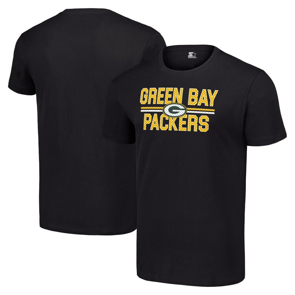 Green Bay Packers Starter Team Mesh Print Graphic T-Shirt Black
