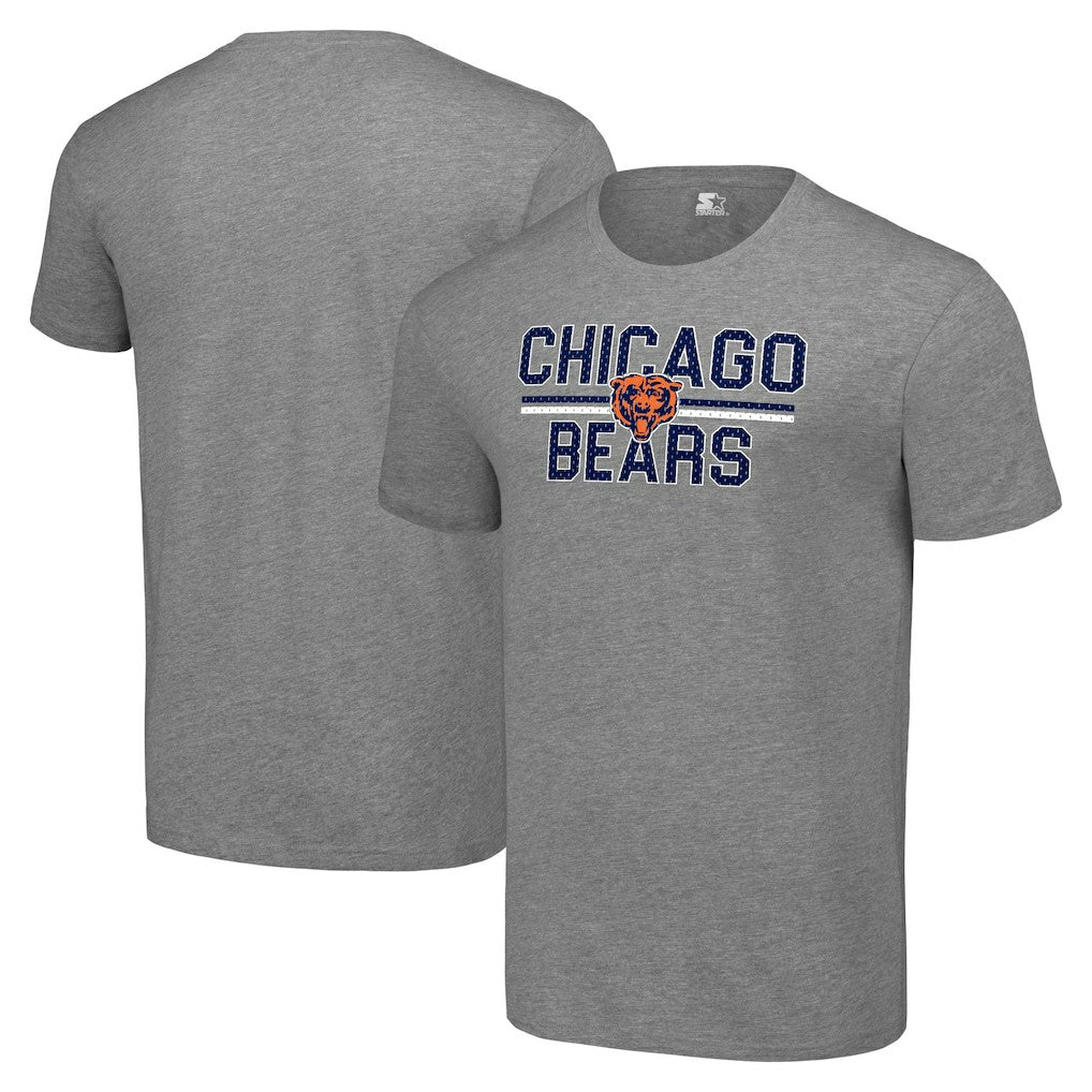 Chicago Bears Starter Team Mesh Print Graphic T-Shirt Heather Gray