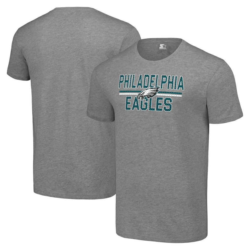 Philadelphia Eagles Starter Team Mesh Print Graphic T-Shirt Heather Gray