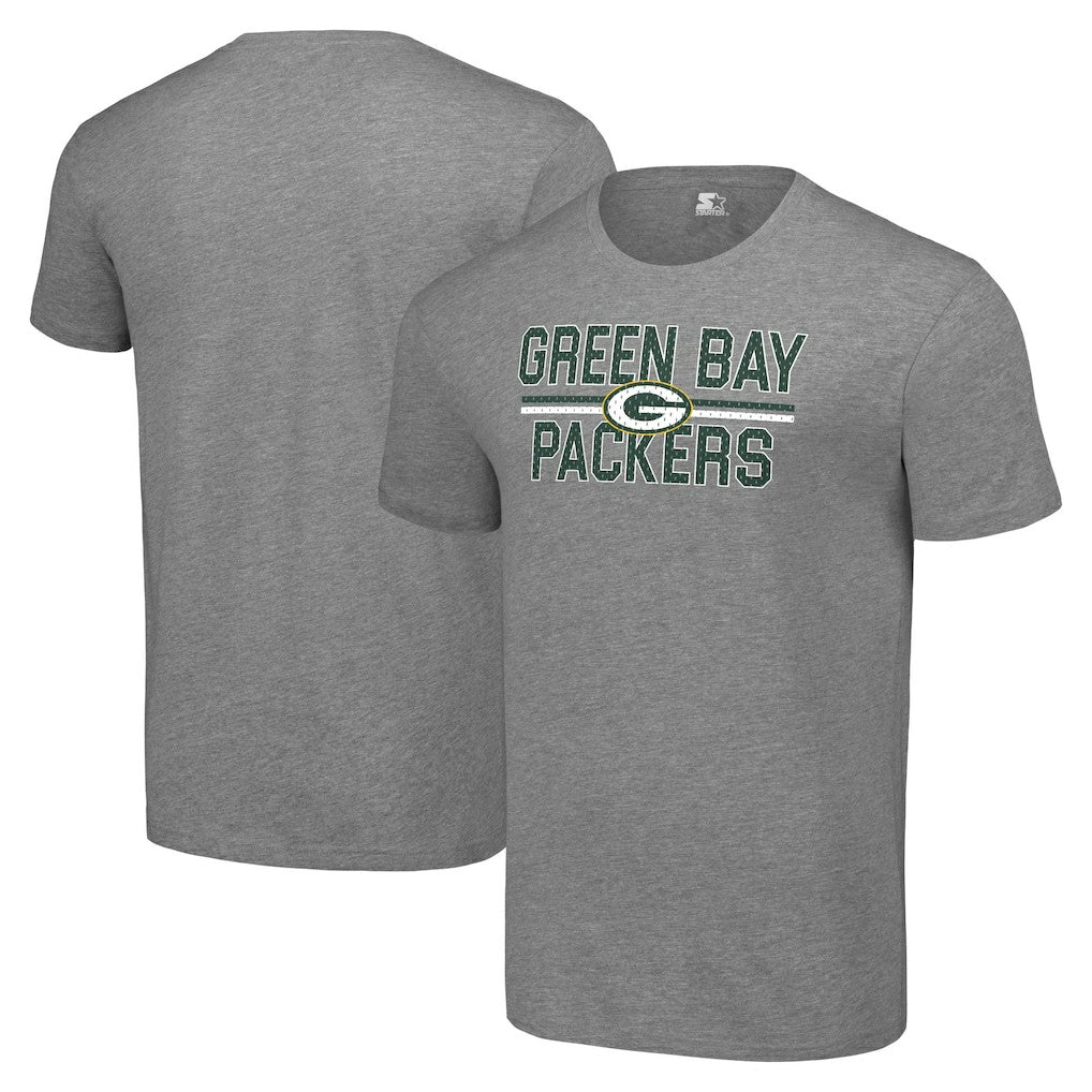 Green Bay Packers Starter Team Mesh Print Graphic T-Shirt Heather Gray