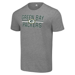 Green Bay Packers Starter Team Mesh Print Graphic T-Shirt Heather Gray