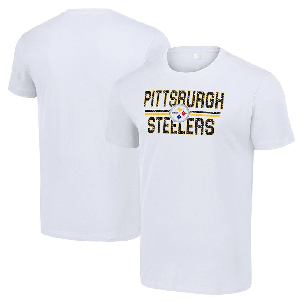 Pittsburgh Steelers Starter Team Mesh Print Graphic T-Shirt White