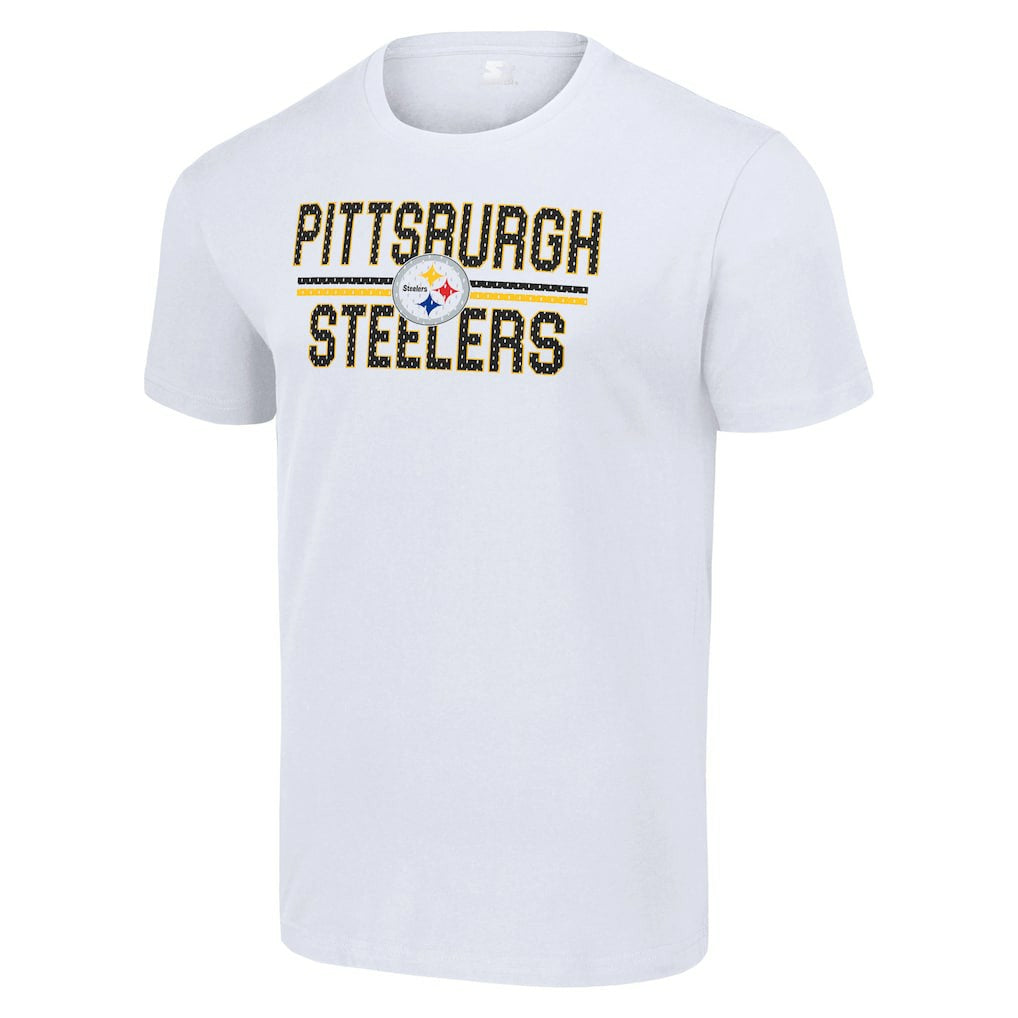 Pittsburgh Steelers Starter Team Mesh Print Graphic T-Shirt White