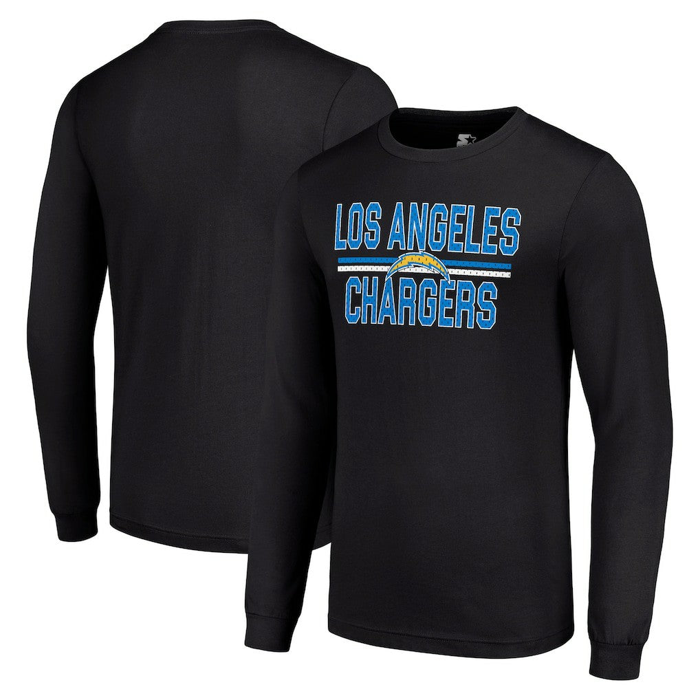 Los Angeles Chargers Starter Team Mesh Print Graphic Long Sleeve T-Shirt Black