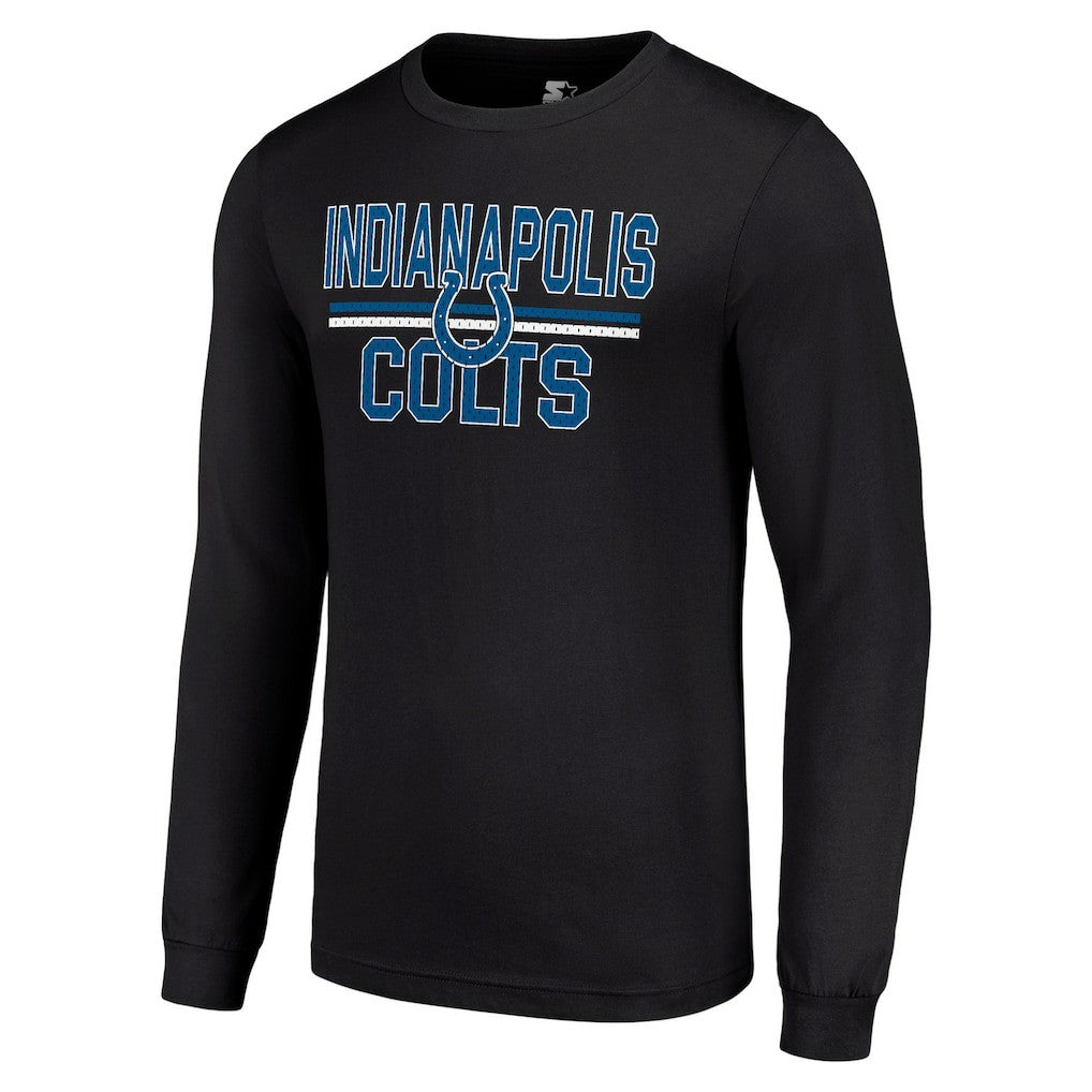 Indianapolis Colts Starter Team Mesh Print Graphic Long Sleeve T-Shirt Black
