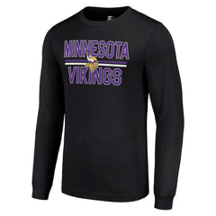 Minnesota Vikings Starter Team Mesh Print Graphic Long Sleeve T-Shirt Black