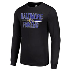Baltimore Ravens Starter Team Mesh Print Graphic Long Sleeve T-Shirt Black