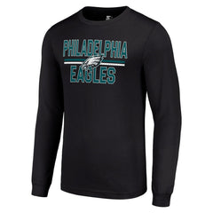 Philadelphia Eagles Starter Team Mesh Print Graphic Long Sleeve T-Shirt Black