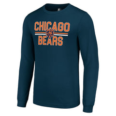 Chicago Bears Starter Team Mesh Print Graphic Long Sleeve T-Shirt Navy