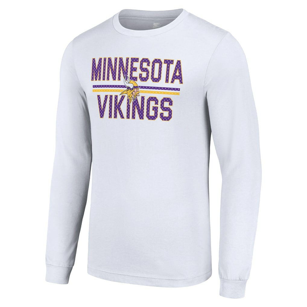 Minnesota Vikings Starter Team Mesh Print Graphic Long Sleeve T-Shirt White
