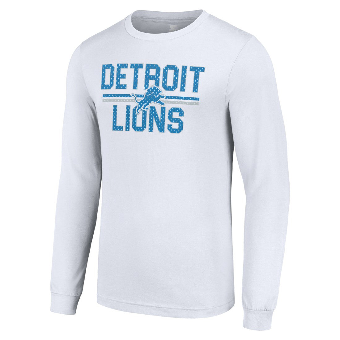Detroit Lions Starter Team Mesh Print Graphic Long Sleeve T-Shirt White