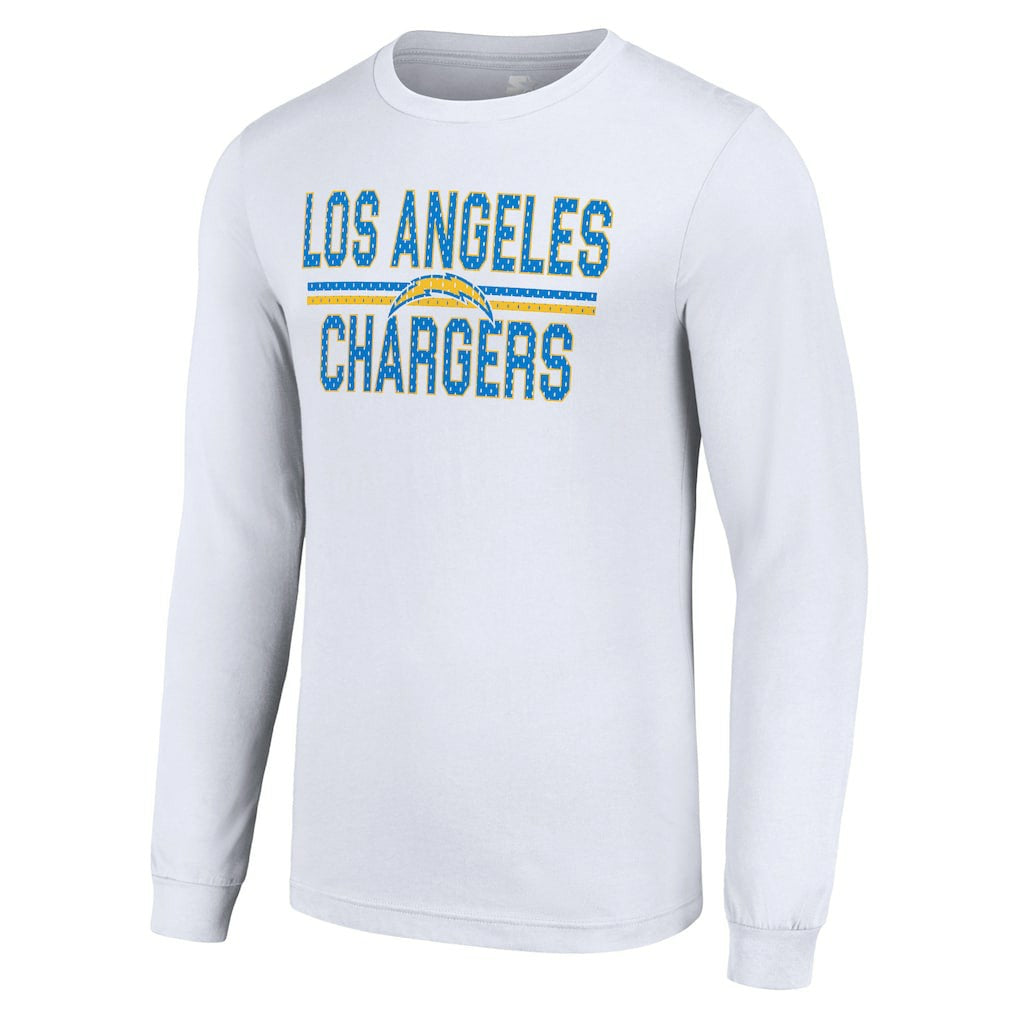 Los Angeles Chargers Starter Team Mesh Print Graphic Long Sleeve T-Shirt White