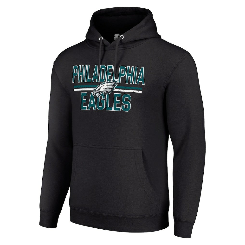 Philadelphia Eagles Starter Unisex Team Mesh Print Graphic Tri-Blend Pullover Hoodie Black