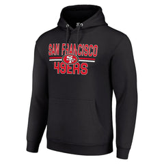 San Francisco 49ers Starter Unisex Team Mesh Print Graphic Tri-Blend Pullover Hoodie Black