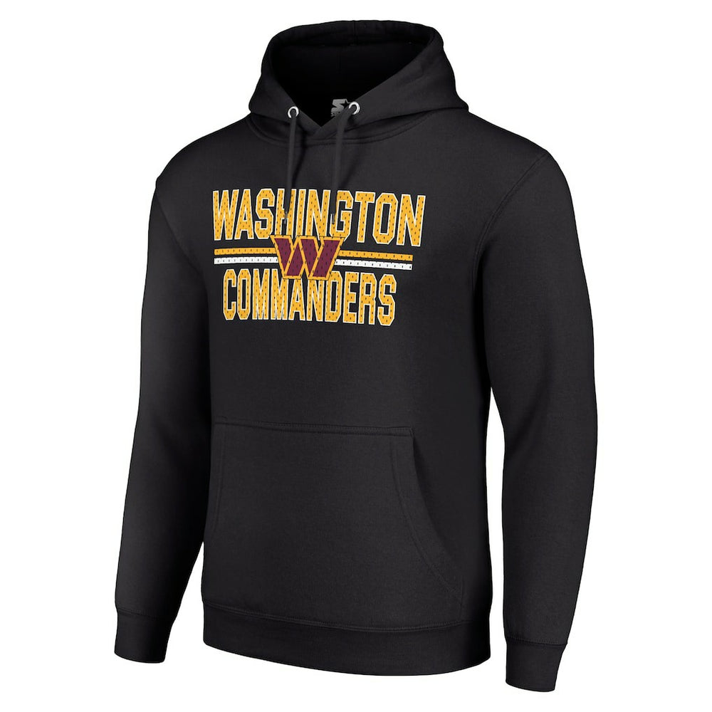 Washington Commanders Starter Unisex Team Mesh Print Graphic Tri-Blend Pullover Hoodie Black