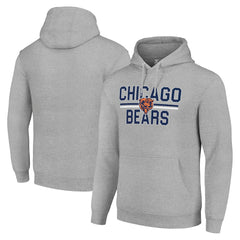 Chicago Bears Starter Unisex Team Mesh Print Graphic Tri-Blend Pullover Hoodie Heather Gray